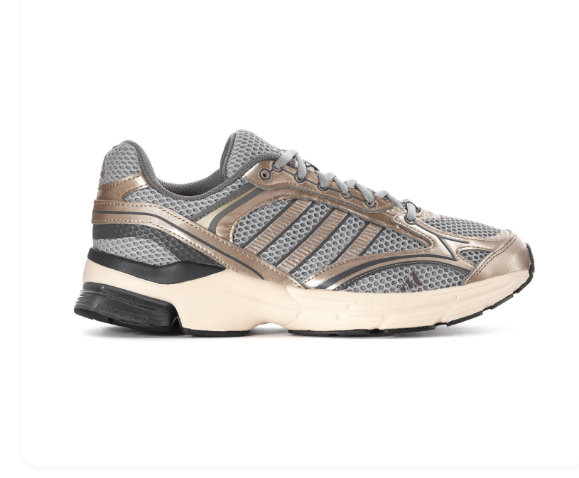 Adidas Grey Mesh & Metallic Champagne Chunky Sneakers