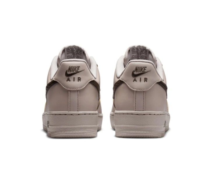 Nike Air Force 1 Beige & Dark Brown Low-Top Sneakers