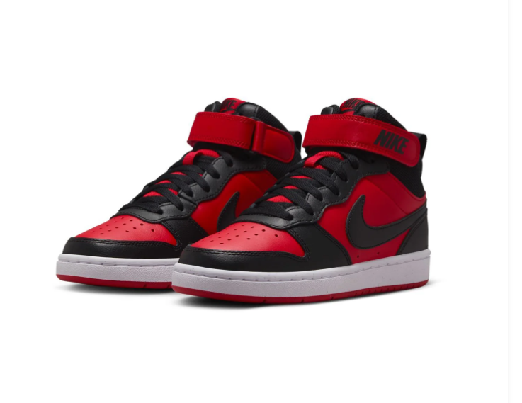 Nike Red & Black Mid-Top Sneakers with Ankle Strap