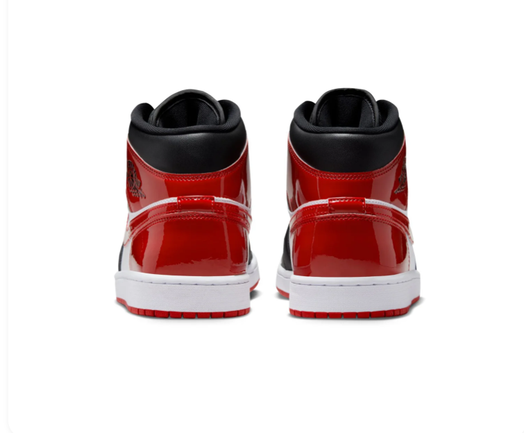 Air Jordan 1 Mid Red, Black & White Sneakers