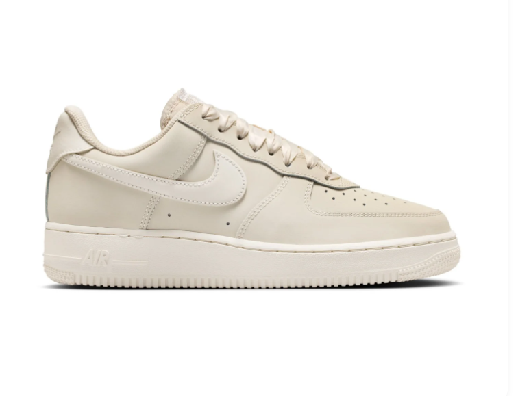 Nike Air Force 1 Cream Sneakers with Satin-Style Ribbon Laces