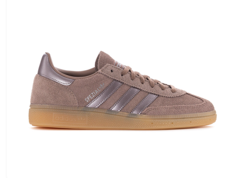 Adidas Handball Spezial Taupe & Metallic Lilac Gum-Sole Sneakers