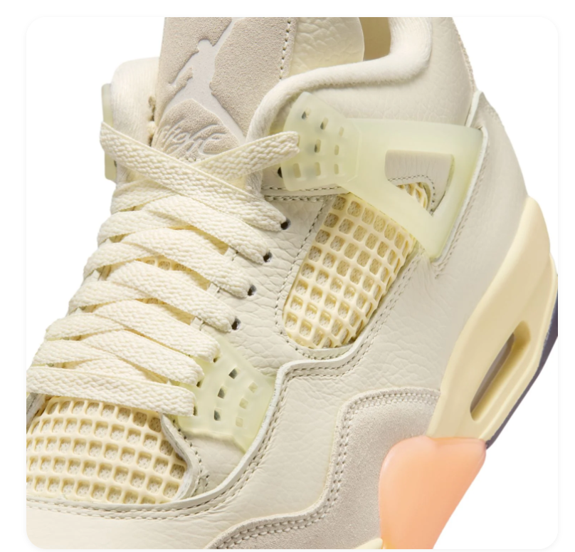 Air Jordan 4 Cream & Peach Sneakers