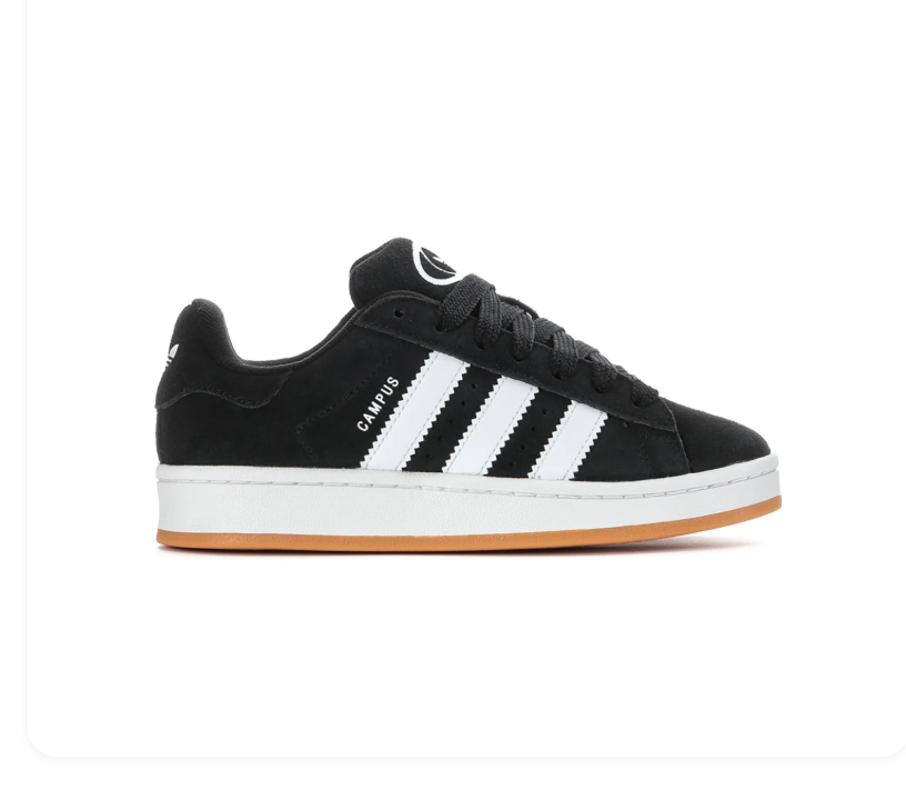 Adidas Campus Black & White Gum-Sole Sneakers