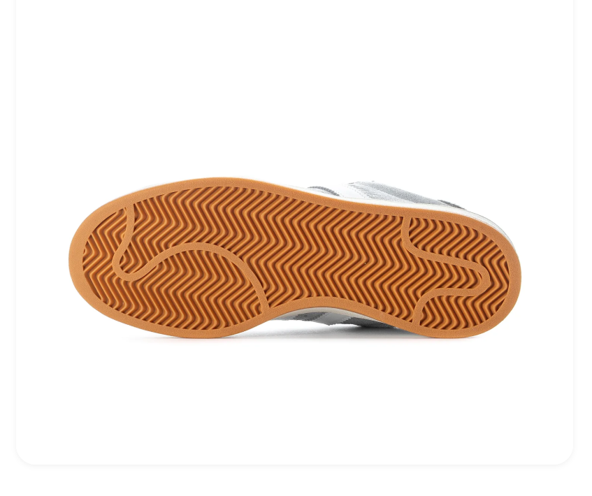 Adidas Campus Grey & White Gum-Sole Sneakers