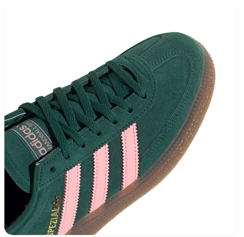 Adidas Handball Spezial Dark Green & Pink Gum-Sole Sneakers