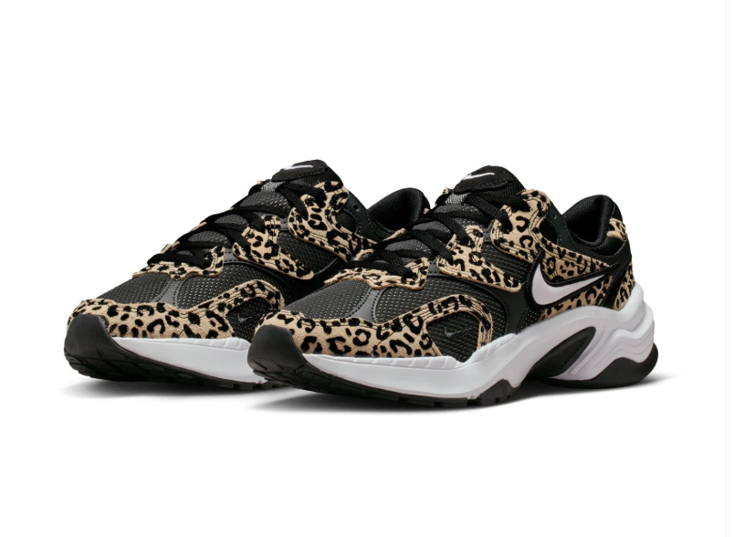 Nike Black & Leopard-Print Chunky Sneakers with White Sole