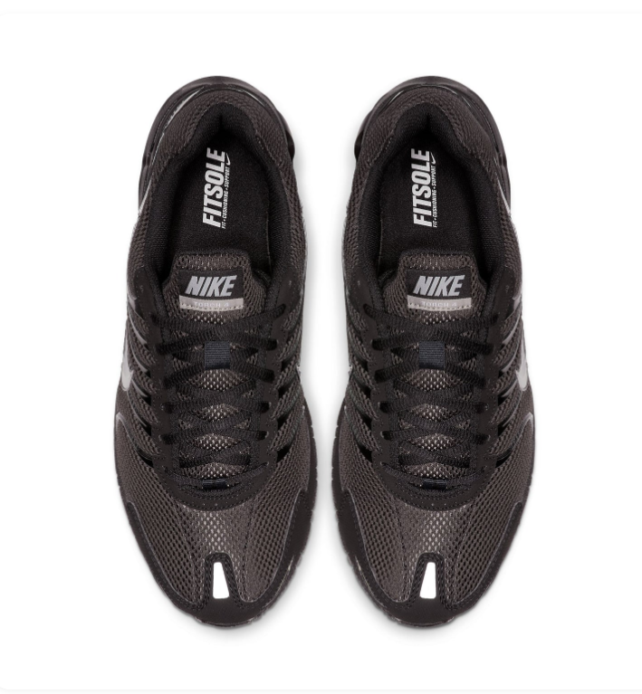 Nike Air Max Black & Charcoal Mesh Sneakers with Silver Accents