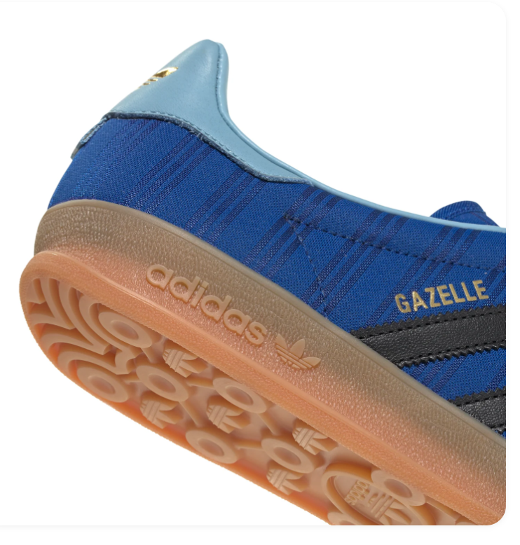 Adidas Gazelle Blue & Black Patterned Gum-Sole Sneakers