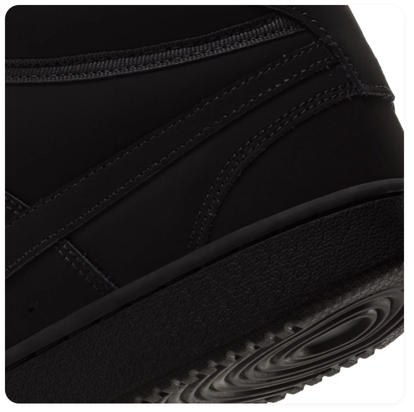 Nike All-Black Mid-Top Sneakers with Tonal Swoosh