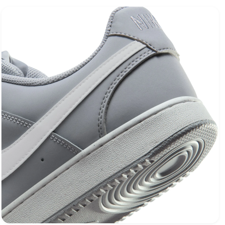 Nike Court Vision Grey & White Low-Top Sneakers