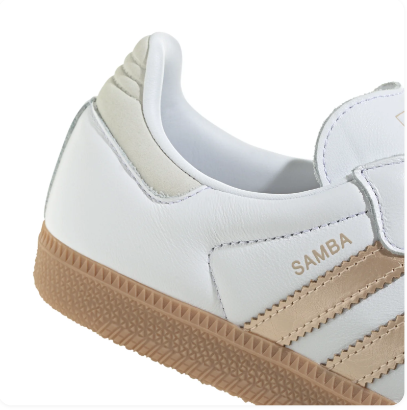 Adidas Samba White & Metallic Gold Gum-Sole Sneakers