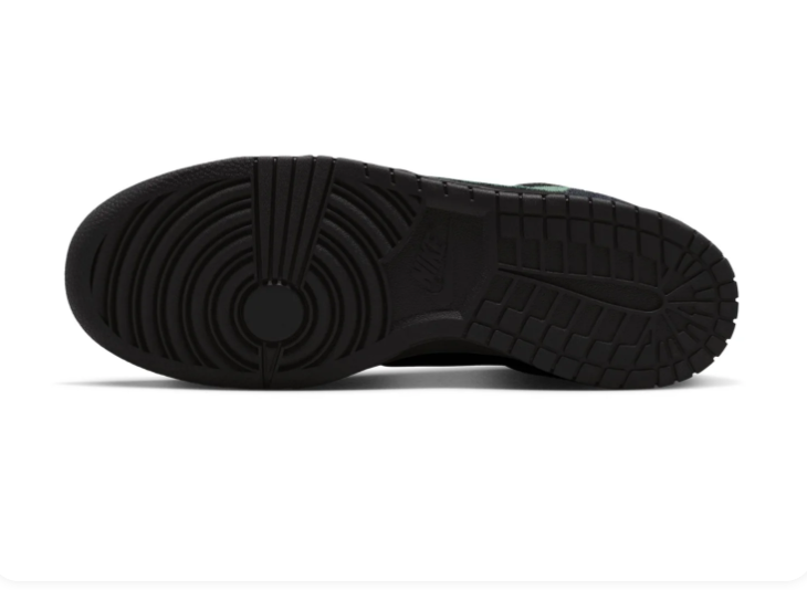 Nike Black & Green Low-Top Sneakers with Tonal Black Sole