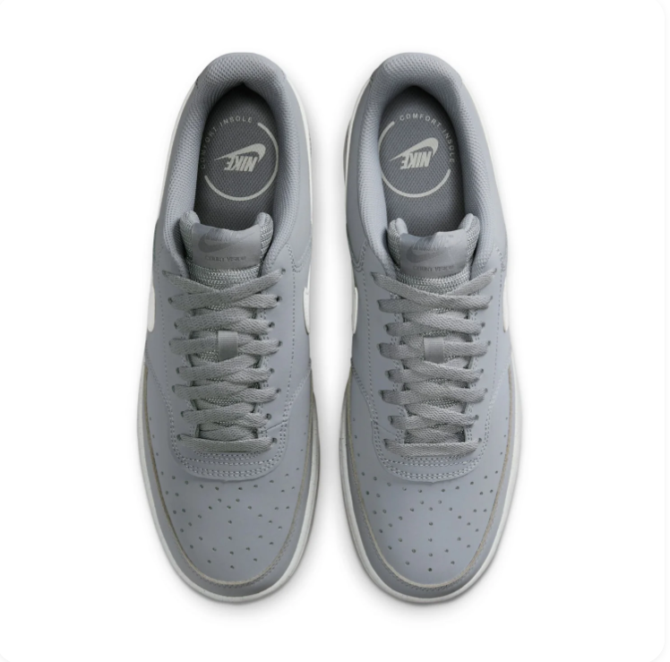 Nike Court Vision Grey & White Low-Top Sneakers