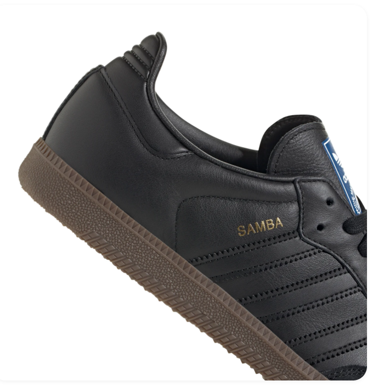 Adidas Samba Tonal Black Sneakers with Dark Brown Sole