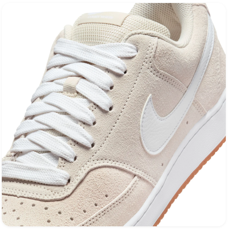 Nike Cream & White Low-Top Gum-Sole Sneakers