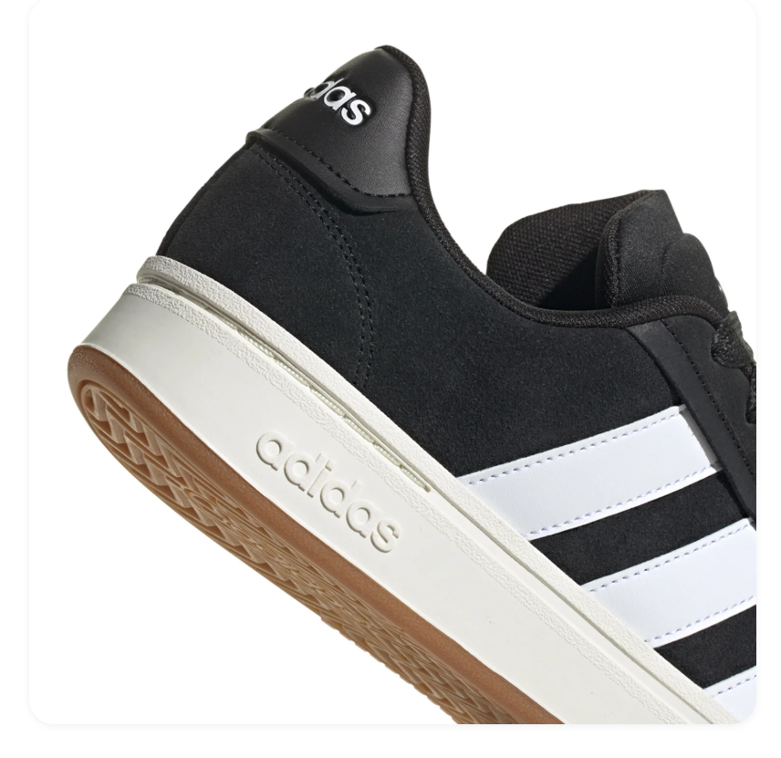 Adidas Black & White Low-Top Gum-Sole Sneakers