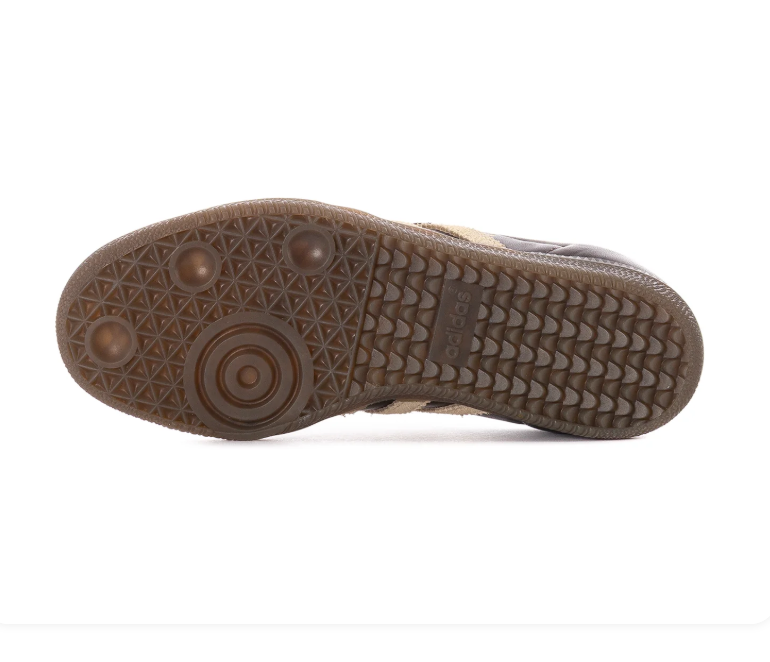 Adidas Samba Dark Brown & Cream Sneakers with Burgundy Accents