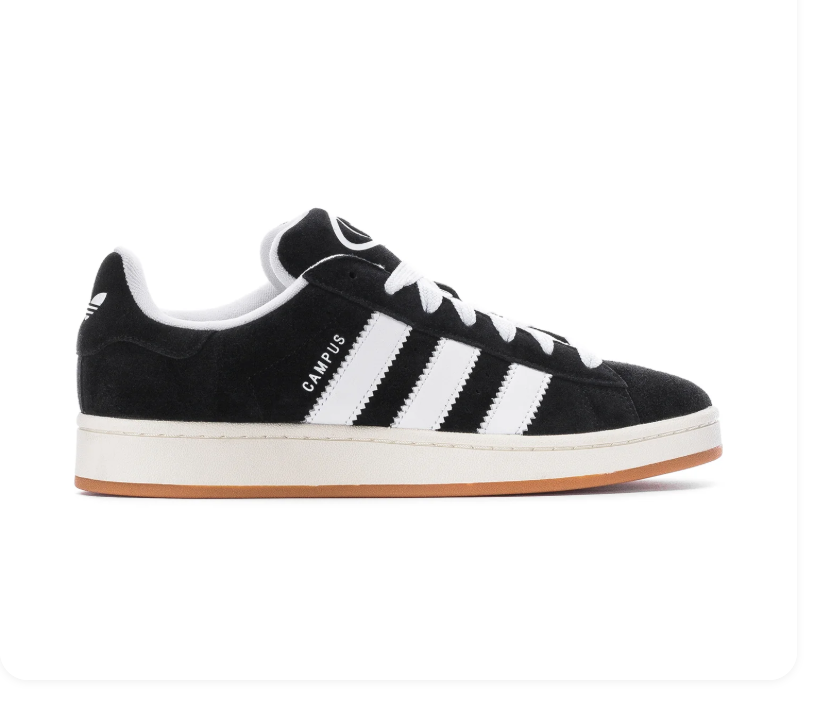 Adidas Campus Black & White Gum-Sole Sneakers