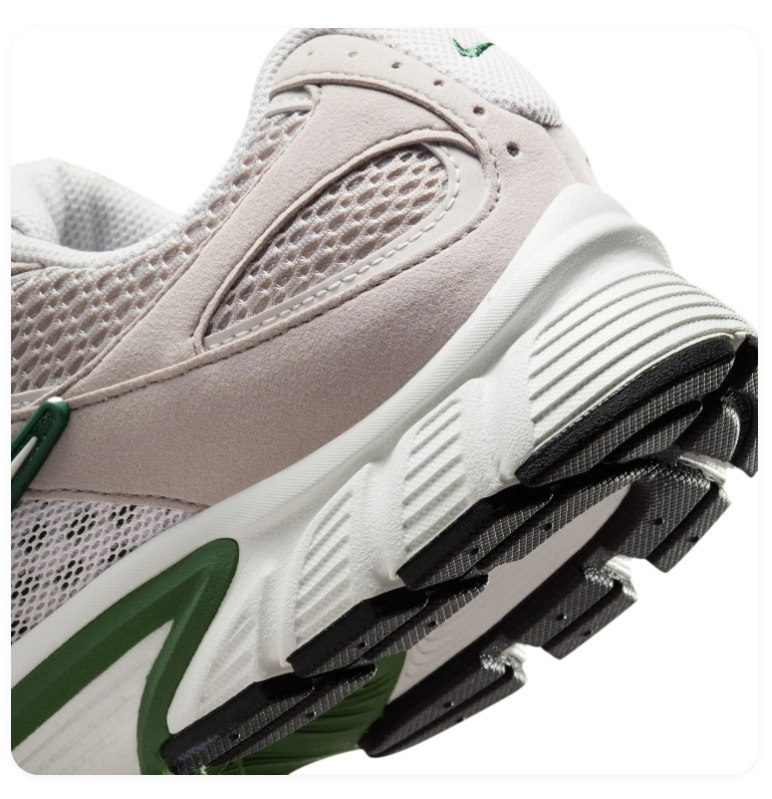 Nike Beige Mesh Sneakers with Dark Green Accents