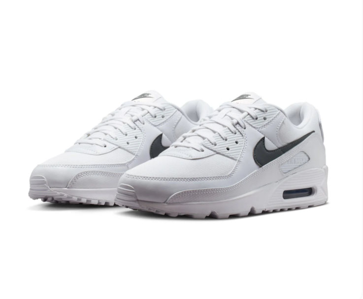 Nike Air Max 90 White Sneakers with Black Swoosh