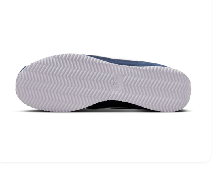 Nike Cortez Navy & White Sneakers with Blue Suede-Like Overlays