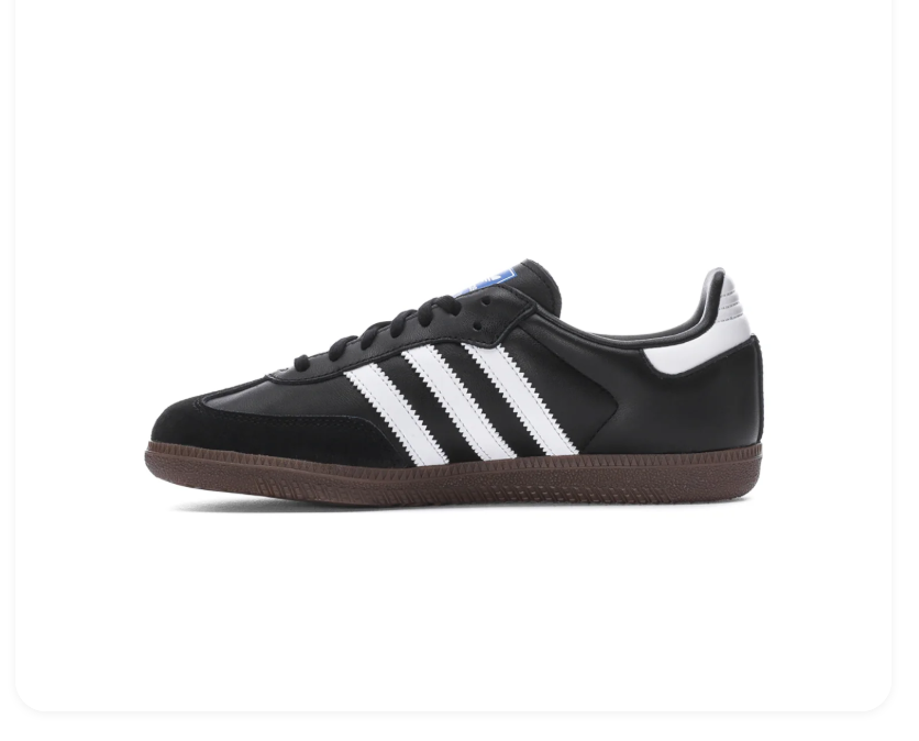 Adidas Samba Black & White Sneakers with Dark Brown Sole