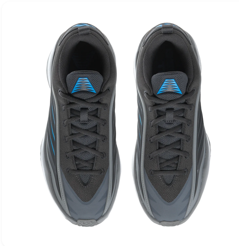 Adidas Black & Grey Low-Top Sneakers with Blue Accents