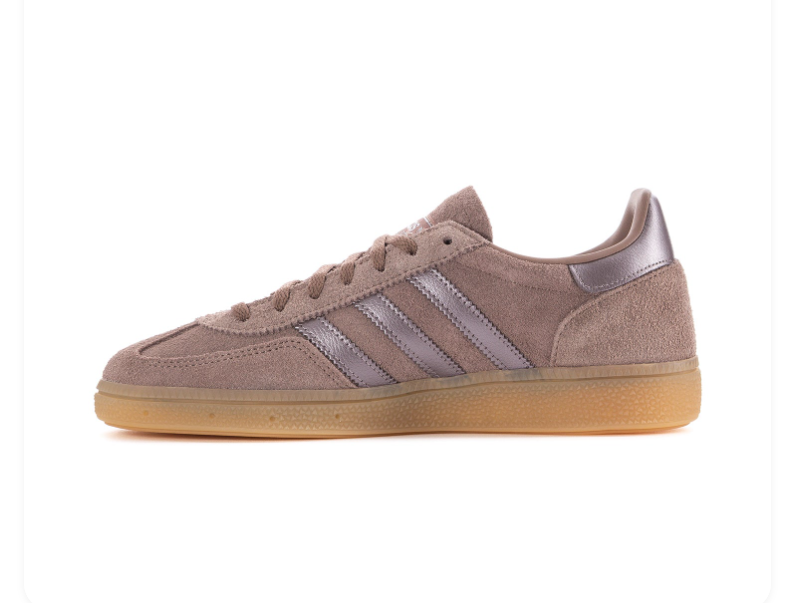 Adidas Handball Spezial Taupe & Metallic Lilac Gum-Sole Sneakers