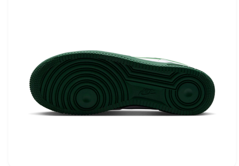 Nike Air Force 1 White & Dark Green Low-Top Sneakers