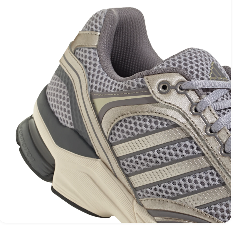 Adidas Grey Mesh & Metallic Champagne Chunky Sneakers