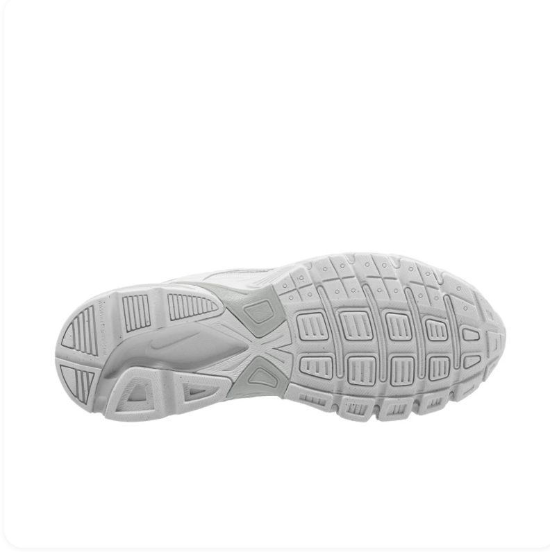 Nike White & Metallic Silver Mesh Sneakers