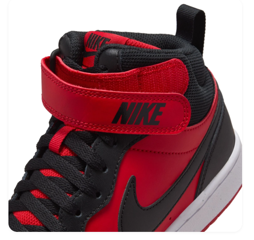 Nike Red & Black Mid-Top Sneakers with Ankle Strap