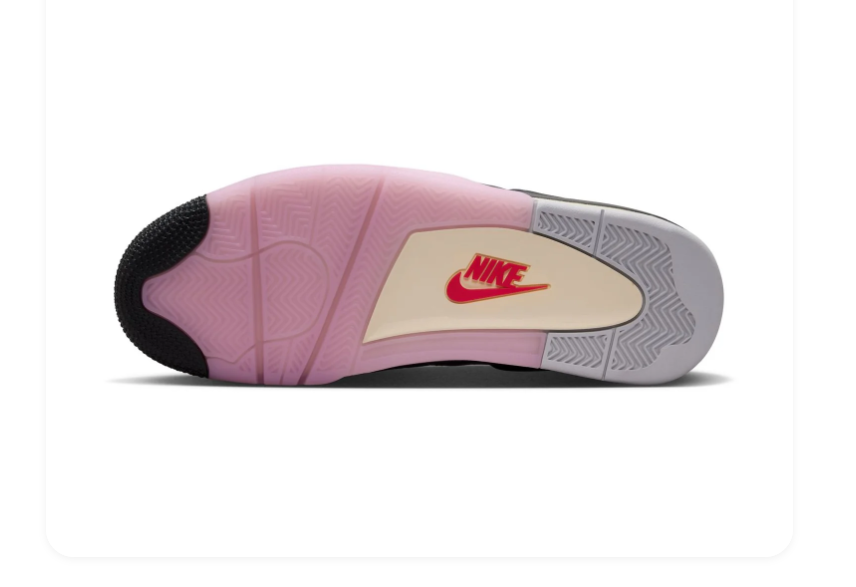 Air Jordan 4 White & Pink Sneakers with Gradient Details