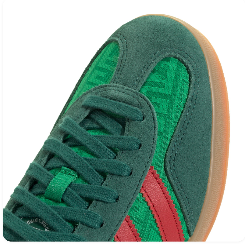 Adidas Green & Red Patterned Gum-Sole Sneakers