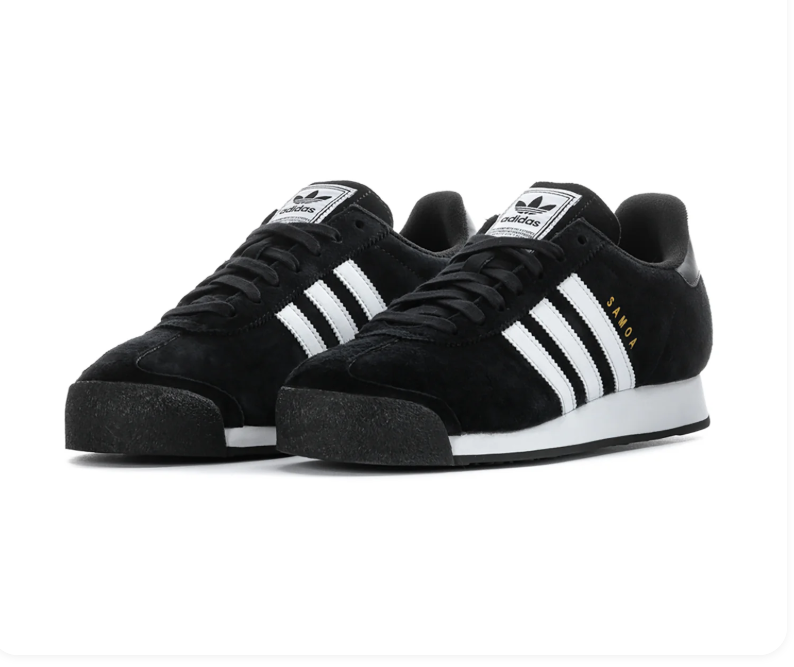 Adidas Samoa Black & White Low-Top Sneakers