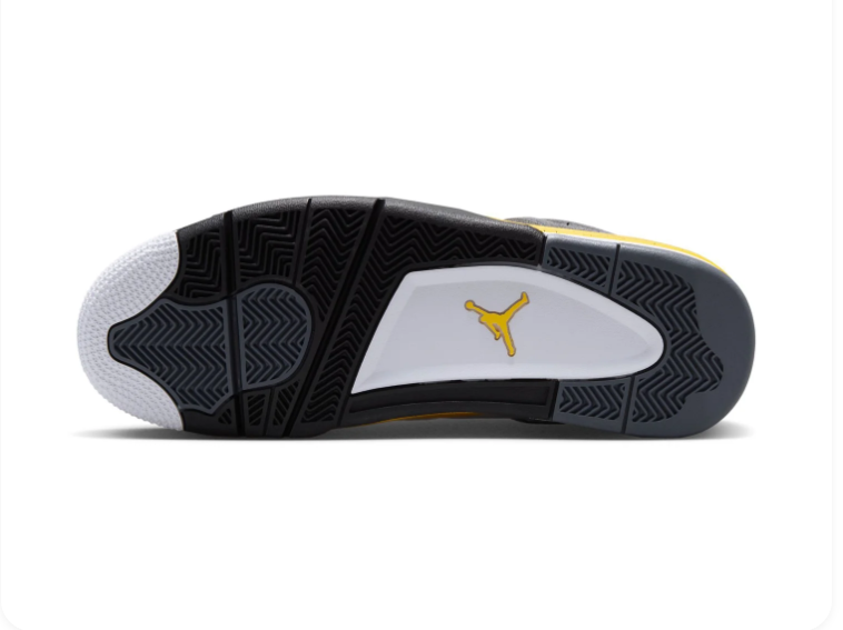 Air Jordan 4 White & Black Sneakers with Yellow Accents