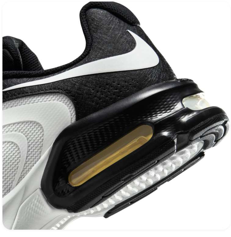 Nike Air Max Black & White Mesh Sneakers with Wave Detailing