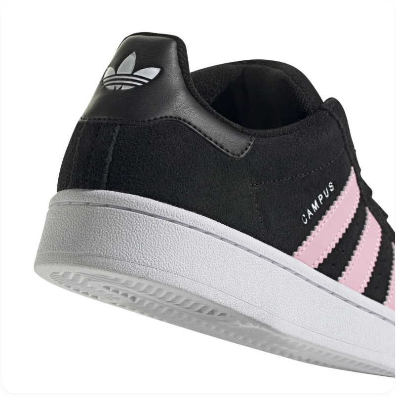 Adidas Campus Black & Pink Sneakers with White Sole