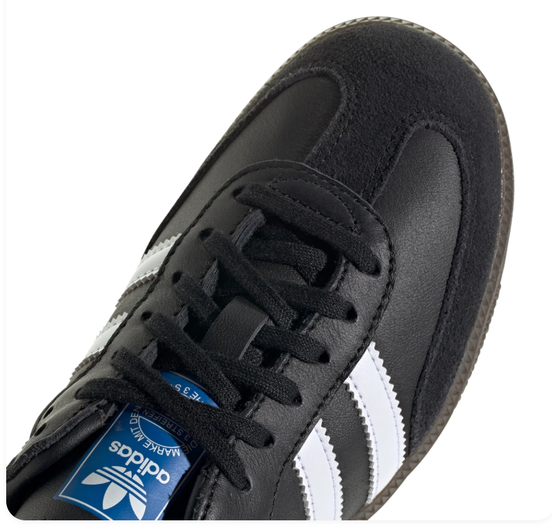 Adidas Samba Black & White Sneakers with Dark Brown Sole