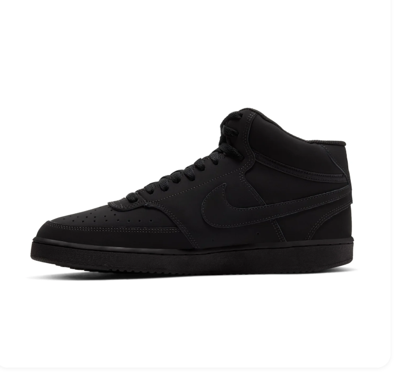 Nike All-Black Mid-Top Sneakers with Tonal Swoosh