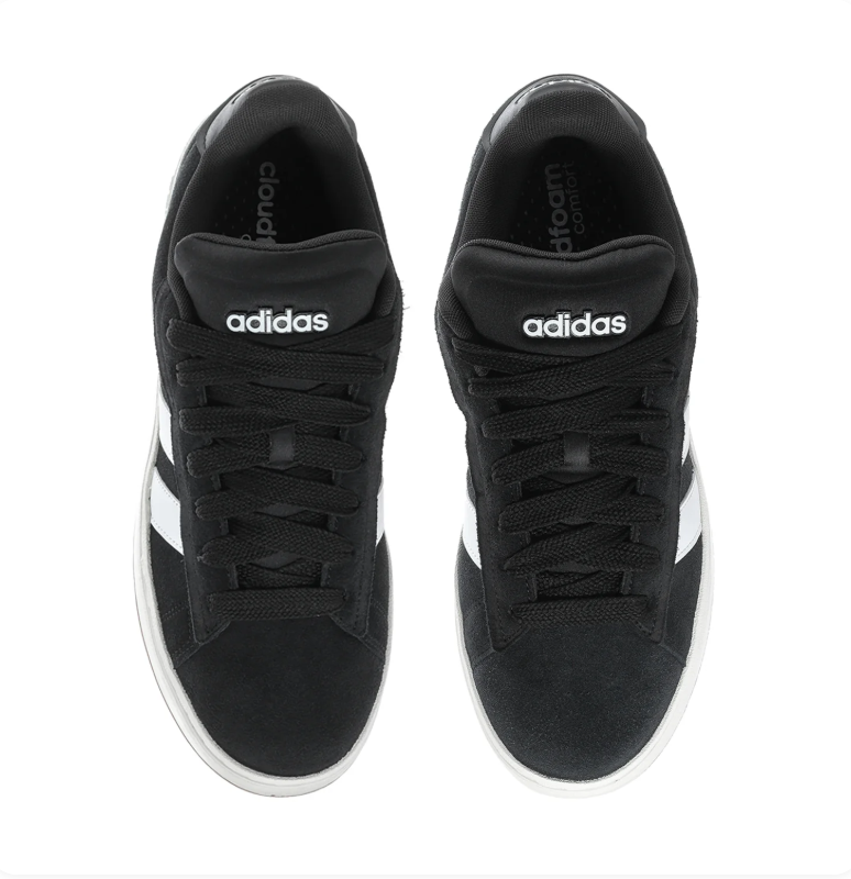 Adidas Black & White Low-Top Gum-Sole Sneakers