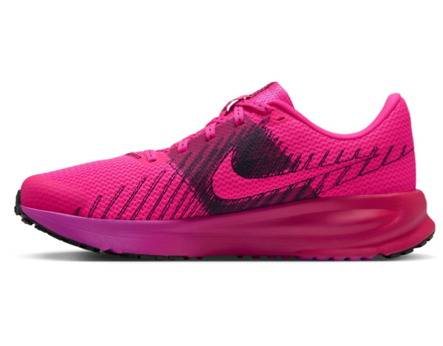 Nike Hot Pink Mesh Sneakers with Black Swoosh Graphics