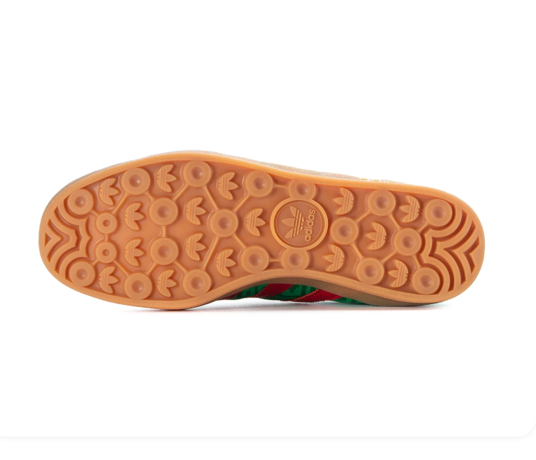 Adidas Green & Red Patterned Gum-Sole Sneakers