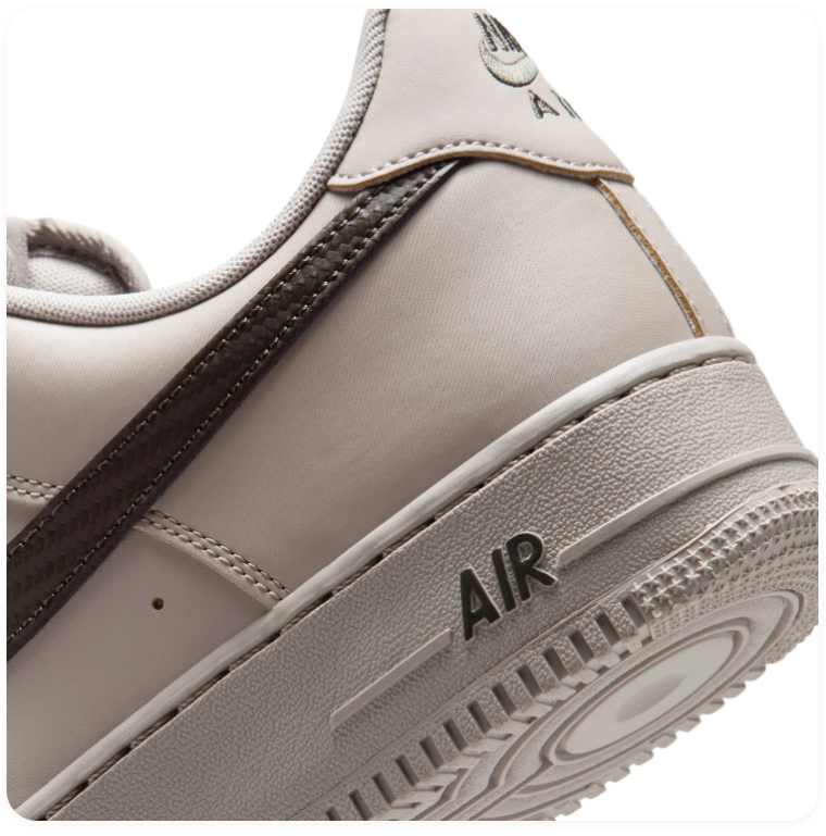 Nike Air Force 1 Beige & Dark Brown Low-Top Sneakers