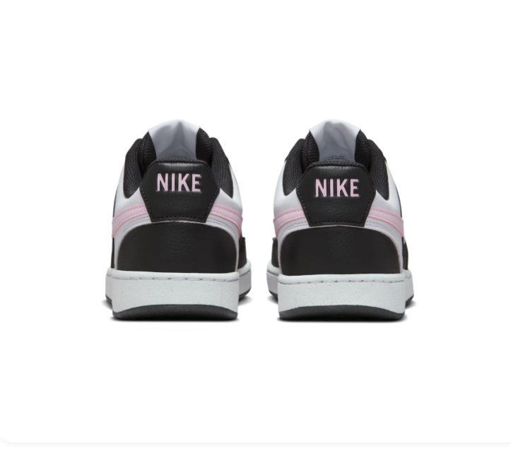 Nike Black & White Low-Top Sneakers with Pale Pink Swoosh