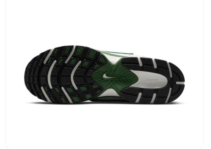 Nike Beige Mesh Sneakers with Dark Green Accents