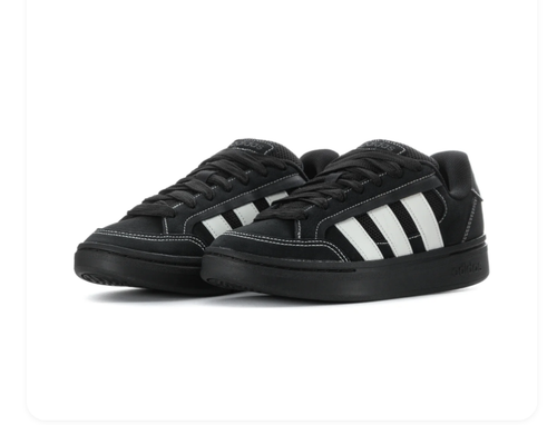 Adidas Black & White Low-Top Sneakers with Contrast Stitching