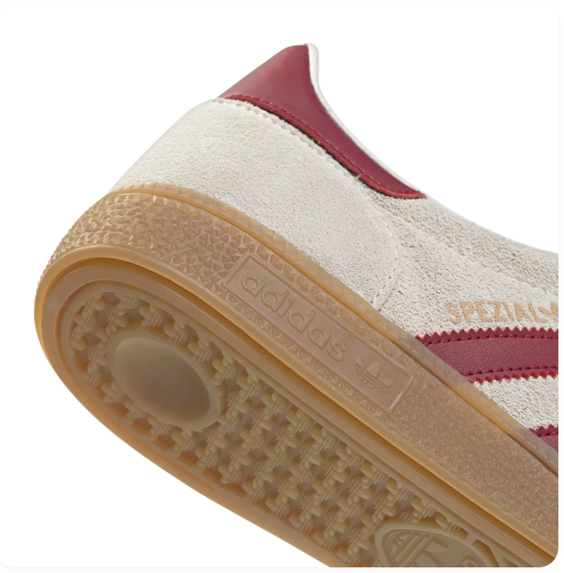 Adidas Handball Spezial Cream & Burgundy Gum-Sole Sneakers