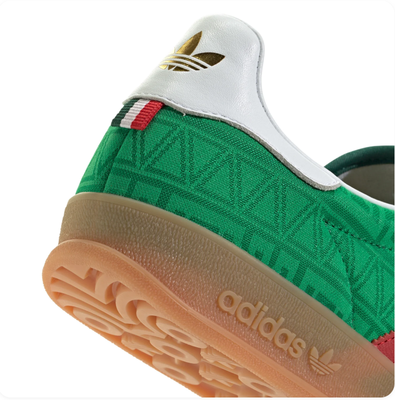 Adidas Green & Red Patterned Gum-Sole Sneakers